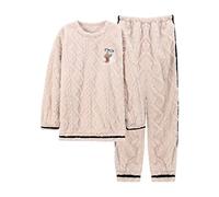 SLOPSS Autumn Inverno Warm Flannel Women Piajamas Set di Ricami a Maniche Lunghe Abbronzatura per Abiti per Il Tempo Libero Indossa Abiti