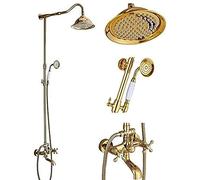 SLOPSS Bagno Bagno Pain SCAPPIA DECONDA DACHIO DOCHETTO Completo RUSETTO Completo Bagno Anti Antico E SEIUCETTO DOCCHIO con Doccia Portatile, Ottone Antico A, Dorato