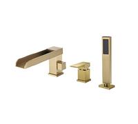 SLOPSS Bath Shower Mixer TACCHIO Mixer BACCHINE con Doccia a Mano Caserfiera Mixer Rubinetto Tacchi Tacchi PACCHIA Set TACCA Mixer TACCHIO CHIUCCHIA Chrome, Quattro Foro, Oro SPUCCATO, Tre Fori