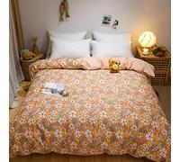 SLOPSS Bed Sheet Set 100% Cotton Duvet Printing Quilt Single Double Queen King Comforter Bedding Cover- Jiang NAN_200x200cm (Chu Lian 220x240cm)