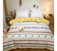 SLOPSS Bed Sheet Set 100% Cotton Duvet Printing Quilt Single Double Queen King Comforter Bedding Cover- Jiang NAN_200x200cm (Zhi Yu XI 200x230cm)
