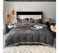 SLOPSS Bedding Set Egyptian Quilt Soft Duvet Cover Flat Bed Sheet Pillowcases Long-Staple Cotton Hotel (Color Size : King (A Queen 4pcs)