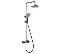 SLOPSS Classica pioggia doccia in ottone per doccia set di rubinetti a parete Montaggio di doccia montato Set a doppia maniglia per pioggia doccia con vasca da ginnastica, doccia portatile in modalità