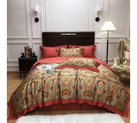 SLOPSS Coperchio del Piumino Stampato Geometrico colorato Astratto Cuscino per lamiera con Cerniera (Colore: Una Dimensione: Queen (A King 220x240cm 4pcs)