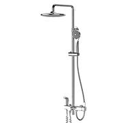 SLOPSS di Doccia a Pioggia con scaffale, Set di rubinetti per la Doccia a Quattro funzionalità montata a Parete per Bagno, 304 Tocco di Doccia a Manico Singola in Acciaio Inossidabile, Nichel