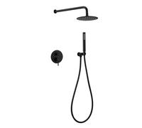 SLOPSS di Doccia Nera, Set di rubinetti per Doccia a Parete, Incluso la Pioggia per Doccia e Spray Portatile, Kit di Rivestimento della valvola Doccia, soffioni con Combo Spray Portatile, Spettacolo