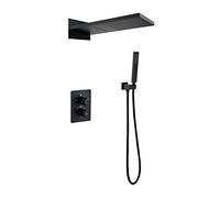 SLOPSS Doccia con Doccia in modalità 2, Display Digitale a LED Black Display Set Combo a Monte Monte per la Doccia Set di rubinetti a Doppia Maniglia Set Combo Doccia con Doccia Portatile con Doccia