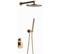 SLOPSS Doccia, Set da Doccia per Bagno Oro Spazzolato in Ottone da 8-12 "con Doccia per la Doccia a Parete per la Parete del Braccio per Doccia per la Doccia invier, Lusso.