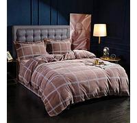 SLOPSS Double King Size Floral Covers Duvet Bedding Set Quilt Cover Sets Flat Sheet Winter Soft Warm Flannel Twin Animals Leopard Pattern Woman (B Queen)