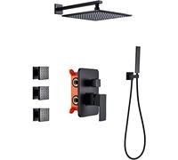 SLOPSS Faucets,Faucet/Tap,Shower LED Shower Faucet Single Handle Hot And Cold Water Shower Combo Set with Handheld Sprayer And Rain Shower Head/Type a/12 Ines