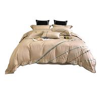 SLOPSS Horse Embroidered Four-Piece Set with Fringed Edge Cotton Quilt Cover Bed Linen (Color Size : (A 2m)