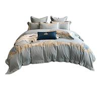 SLOPSS Long-Staple Four-Piece Set Pure Cotton Brushed Autumn And Winter Quilt Cover Bed Linen (Color Size : (4piece Suit 2m)