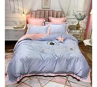 SLOPSS Luxury Sets Home Textile Adult Bedding Quilt Cover Set Anti Allergic Double Extra Large (Color E Size : (B Queen)