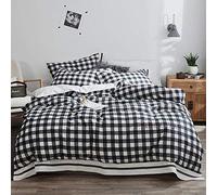 SLOPSS Mens Bed 100% Double Covers Set Grey Bedding Sets King Size Duvet Quilt Cover Cotton with Pillowcases (C Queen)