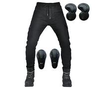 SLOPSS Mens Motorcycle Pants,Motorbike Trousers Fleece Thicken Anti-Fall Heavy Duty Protections Biker Trouser Armoured Cargo Combat Touring Pants with 4 Removable Protectors