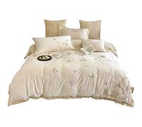 SLOPSS Milk Velvet Three-Dimensional Butterfly Embroidery Four-Piece Girl Coral Quilt Cover Autumn And Winter Warm Bedding (Color Size : (A 1.8m)