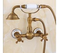 SLOPSS Miscelatore Doccia Set a Parete Montato per Bagno retrò tocchi a Leva a Leva a Leva antichi vano da Bagno a Vasca da Bagno/c