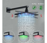 SLOPSS Molto Set SEECET DECONDA TERROSTATICO 16 in Kit di piogge a LED Massaggio Getto per la Doccia Nera