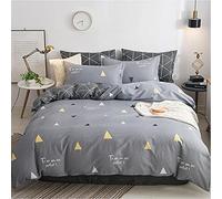 SLOPSS Net Red all Four Pure Cotton Quilt Cover Fitted Sheet Single Three Piece Set of Bedding m Bed-5 (Color (2)
