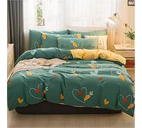 SLOPSS Net Red all Four Pure Cotton Quilt Cover Fitted Sheet Single Three Piece Set of Bedding m Bed-5 (Color (1)