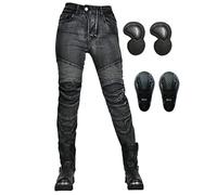 SLOPSS Pantaloni per Motociclisti Femminili, Jeans protettivi da Donna in Giro per cavalcinare i Pantaloni da Goccia in Motocross con più Tasche e 4 Armature Rimovibili