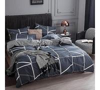 SLOPSS PCS Covers Microfiber Bedding Set Ultra Soft Quilt with Zipper Closure Duvet Bed Cover Pillow-Full (Color : D) (B)