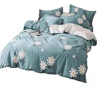 SLOPSS PCS Covers Microfiber Bedding Set Ultra Soft Quilt with Zipper Closure Duvet Bed Cover Pillow-Full (Color : D) (A)