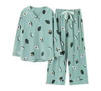 SLOPSS Pigiama da Donna, Set da Donna per Il Pigiama da Donna a Taglie Taglie Forme di Abbigliamento da casa da casa da Sleep Abbigliamento da Sonno di Cotone da Sonno di Cotone da Sonno