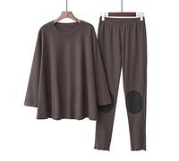 SLOPSS Pigiami da Donna, Pigiami Invernali Autunnali Femminili Spessi Mantieni la Stampa Calda Morbida cimasta Casual Azzurra da casa Calda e Accogliente Dono Creativo di Homewear, Nero, l