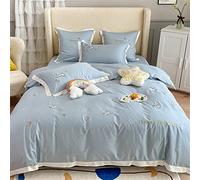 SLOPSS Ricamo Cavalli Cavallo in Lungo Stagno Canoro Quattro Pezzi Cuore Contrasto a Tesa Larga Copertina di Cotone (Colore: C Dimensione (Cubito da Pari 1,5 m)