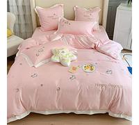 SLOPSS Ricamo Cavalli Cavallo in Lungo Termine RACGINAMENTO COTH Quattro Pezzi Cuore Contrasto a Tesa Larga Copertina Cotone (Colore: C Dimensione da (bui di Pari 1,5 m)