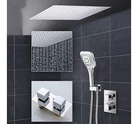 SLOPSS Rubinetti per Doccia termostatici a 2 Vie Set Ultra Sottili Pioggia con Doccia a 3 Vie per Doccia a 3 Vie a Manico Singolo Miscelatore termostatico tap-10 Pollici Set Completo