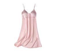 SLOPSS Set di Abbigliamento da Notte per sete da Donna camiso camistole a Camisole di Natale Regalo di San Set di Pigiami con Abiti da Sonno di Veste da Sonno di Abiti da Sonno Rosa Pink