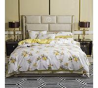 SLOPSS Set di coperture per piumone al Puro in Cotone Reversibile Tartan Controllo Easy Care Anti-allergici Morbido Liscio con Cuscini (Doppia) Lussuosa e Comoda da Letto Pezzi a (H 240 cm)