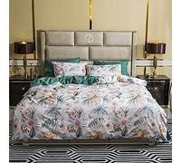 SLOPSS Set di coperture per piumone al Puro in Cotone Reversibile Tartan Controllo Easy Care Anti-allergici Morbido Liscio con Cuscinetto (Doppia) Lussuosa e Comoda da Letto Pezzi a (b * 230cm)