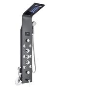 SLOPSS Set di Doccia per Bagno a LED Black Doccia Nera Rubinetto Bagno Spa per Bagno Getto della Doccia Cascata Pannello per la Doccia Pannello per la Doccia spruzzatore Toccata Nera 8009a