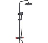 SLOPSS Set di Doccia per Bagno Termostatico Termostatico Doccia Rubinetto Nero/Spazzolato Oro Montate Monte Tognome Set di piogge Set di Doccia con Cucciolo di Cucciolo di Cucciolo Rossa