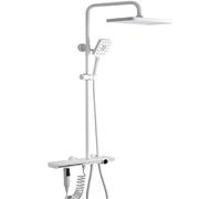 SLOPSS Set di rubinetti per Doccia Bianca, Potenza idroelettrica, Doccia per la Temperatura Digitale, soffione a Pioggia con Spray Portatile, Set di rubinetti Doccia Completi, Vasca da Doccia a