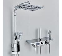 SLOPSS Set di rubinetti per Doccia con Display Digitale, Molla per la Parete del Rubinetto per Doccia per Vasca, soffione a Pioggia con Doccia a Mano, Doccia Bidet, beccuccio della Vasca, Doccia a