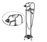 SLOPSS Set Doccia Set da Bagno Rubinetto da Bagno in Piedi in Piedi Spazzolato tochell Rubinetto Doppio Manico a Doppia Maniglia per Vasca per Vasca lavello Rubinetto Bagno vano Bagno Vasca da Bagno