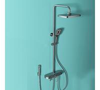 SLOPSS Shower Thermostatic Shower Faucet Set with Digital Display Mixer Shower Combo Set with 12" Shower Head, Hand Shower, Bidet Sprayer, Tub Spout