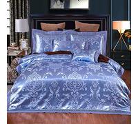 SLOPSS Size Floral Double Duvet Covers with Fitted Sheet Winter Set Quilt Cover Sets European Star Hotel Bedding Articles (Purple King(200 * 230cm))