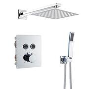 SLOPSS Termostatico per la doccia per bagno con doccia pluviale con pioggia con doccia a parete montata su vano da bagno montato da bagno set da doccia parete cromata-3-way-way-way-way-1 pollice muro,