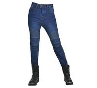 SLOPSS Womens Motorcycle Pants, Multiple Pockets Crash Proof Jeans Stretch Fit Armoured Riding Motocross Racing Trousers, with 4 Detachable Protectors