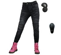 SLOPSS Womens Motorcycle Trousers,Ladies Motorbike Protective Pants Armoured Riding Motocross Stretch Racing Jeans with 2 Pairs Removable Pads