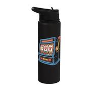 Slot machine Lucky 777 Jackpot Fun Art Stainless Steel Insulated Water Bottle