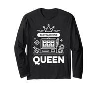 Slot Machine Queen Casino Gambler Jackpot Maglia a Manica