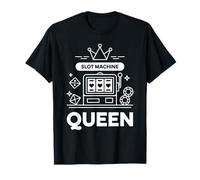 Slot Machine Queen Casino Gambler Jackpot Maglietta
