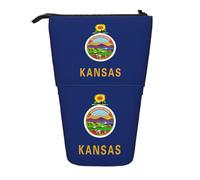 Slot Matite Astuccio Kansas State Flag Astuccio Cartoleria Resistente Astuccio Per Matite Grande Capacità Borsa Matite Per Ragazzi, Ufficio, Adulto