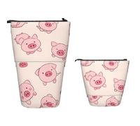 Slot Matite Astuccio Pink Cute Pig Astuccio Portapenne In Piedi Personalizzato Borsa Cancelleria Resistente Astucci Portamatite Per Adulto, Ufficio, Teen